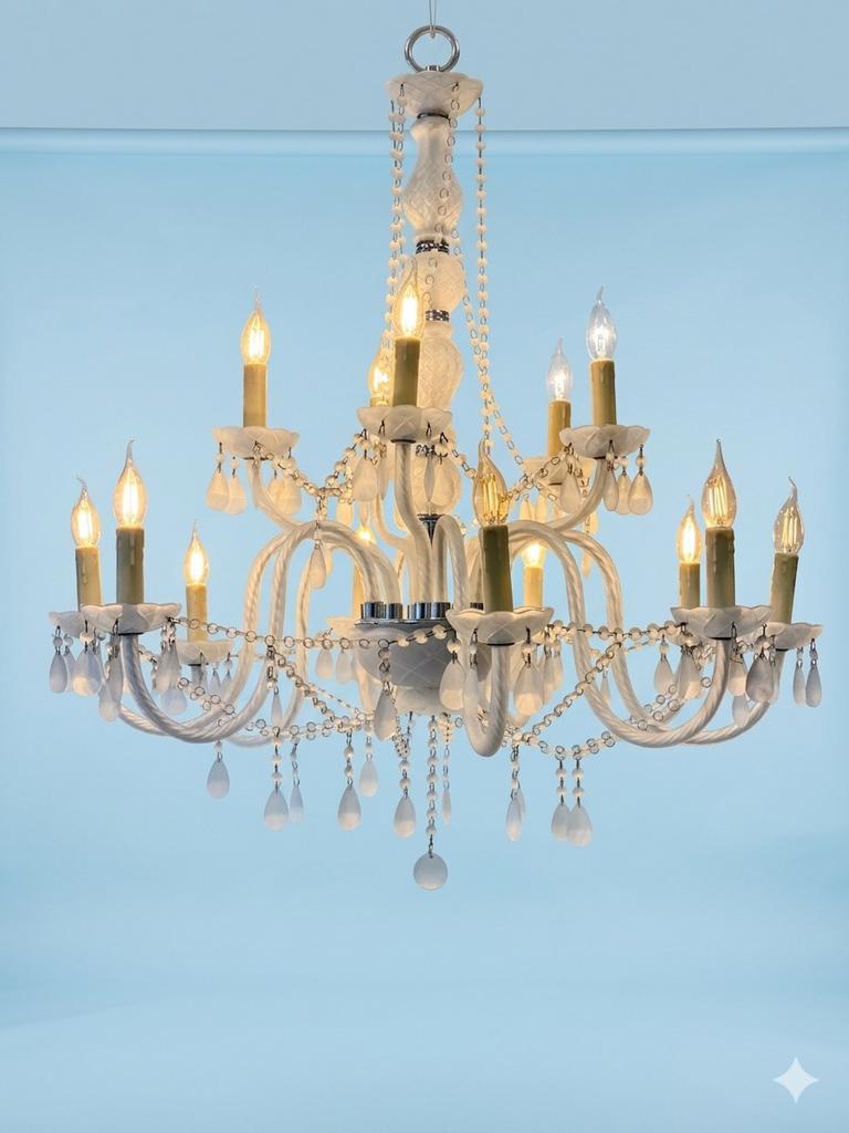 Murano stijl XXL kroonluchter, Huis en Inrichting, Lampen | Kroonluchters, Ophalen of Verzenden, Zo goed als nieuw, Metaal