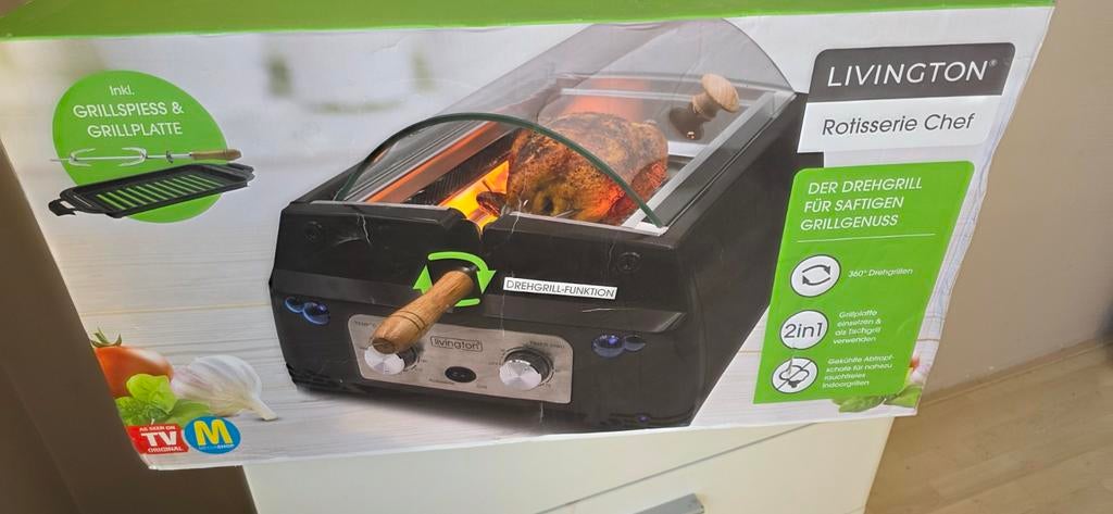 Livington Rotisserie Chef - Draaigrill met grillspies, Ophalen of Verzenden, Nieuw, Livington