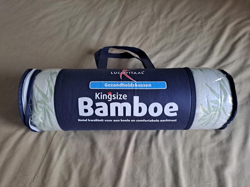 Kingsize bamboe kussen Lucovitaal, Eenpersoons, Wit, Nieuw, Ophalen of Verzenden
