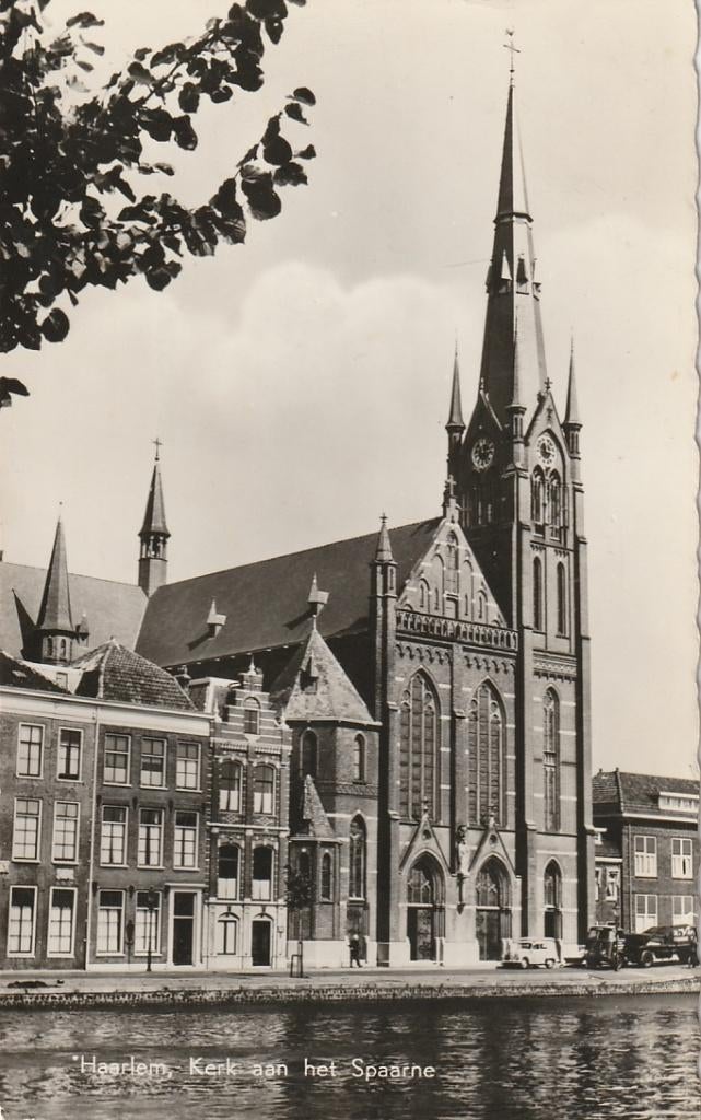 Haarlem  Kerk spaarne   1960, Ophalen of Verzenden, 1960 tot 1980, Gelopen, Noord-Holland