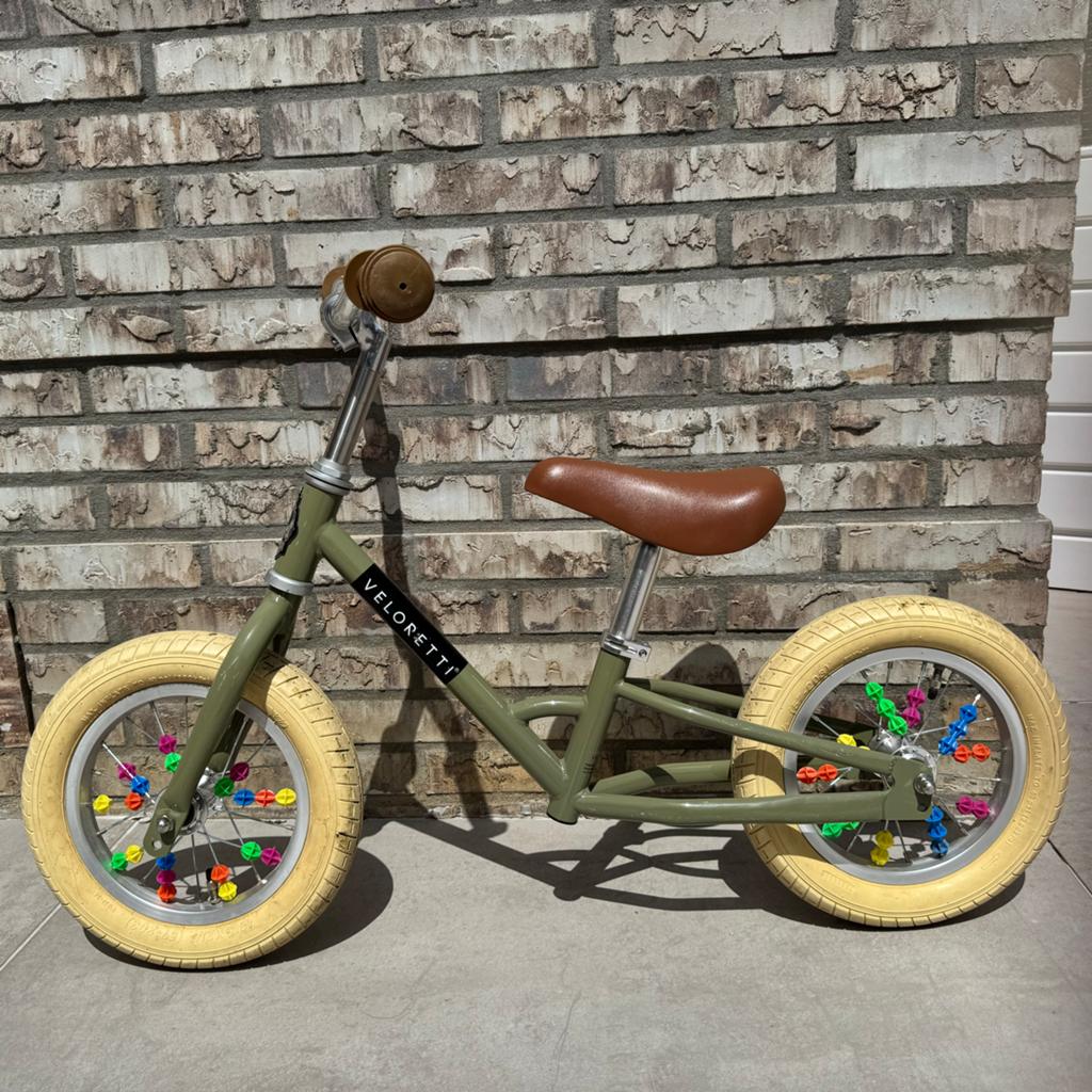 Veloretti loopfiets groen, Fietsen en Brommers, Fietsen | Kinderfietsjes, Ophalen of Verzenden, Zo goed als nieuw, Minder dan 16 inch