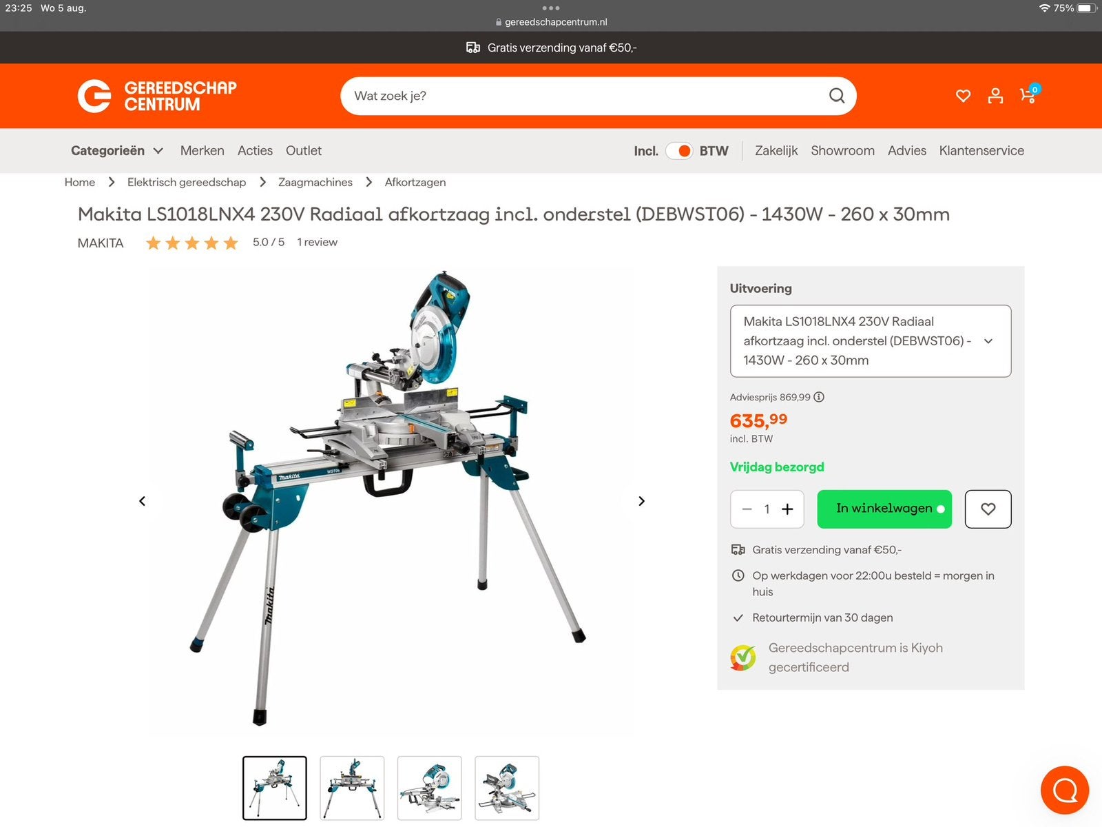 MAKITA LS 1018LN , radiaalafkortzaag en WST06. onderstel, Doe-het-zelf en Verbouw, Gereedschap | Zaagmachines, Ophalen, 70 mm of meer