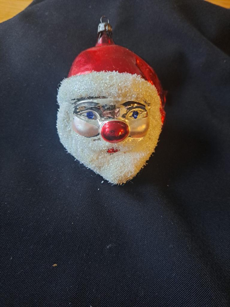 Kerstman hoofd kerstbal, Ophalen of Verzenden