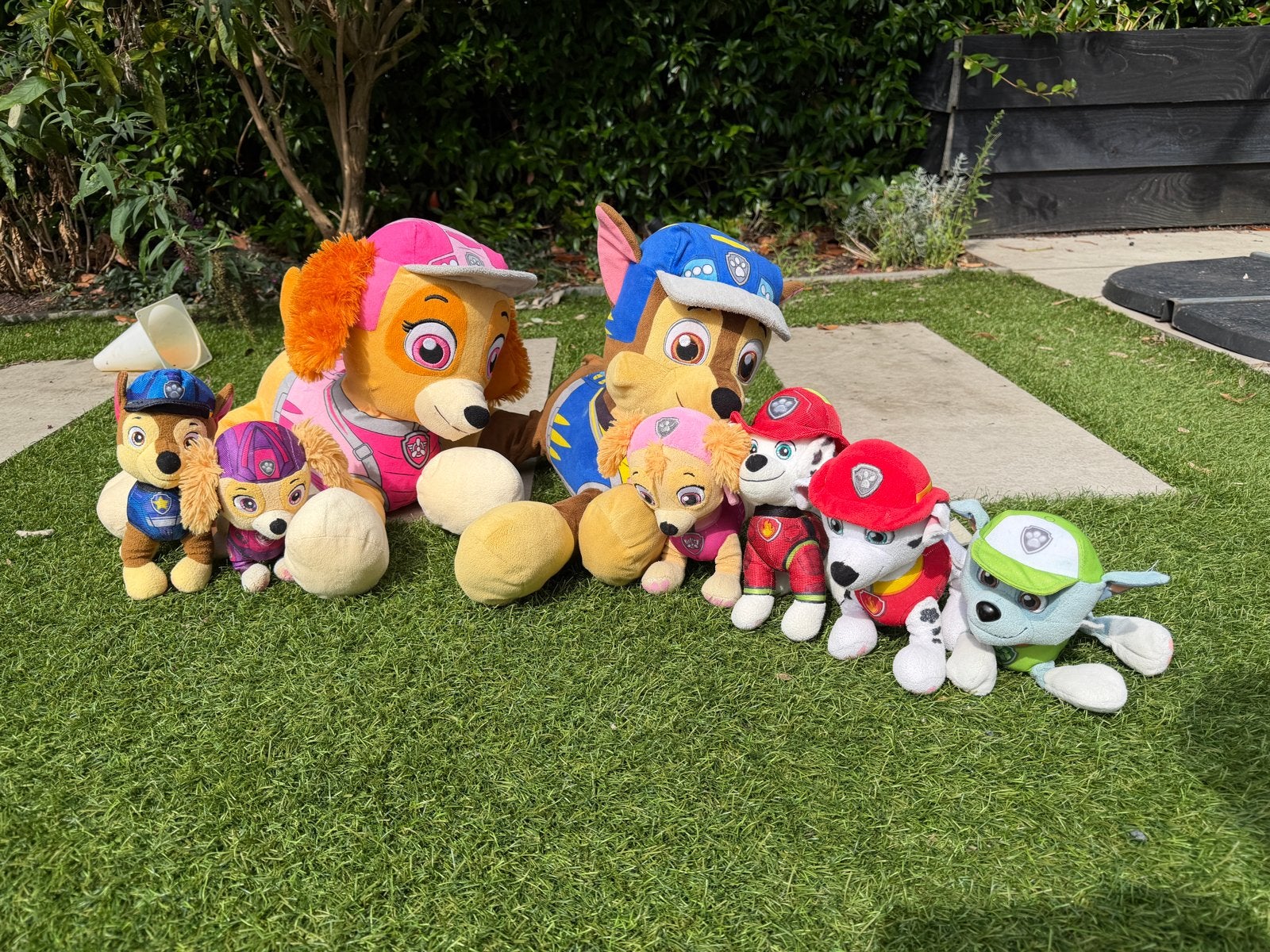 8 mooie Paw patrol knuffels 2 grote en 6 kleinere, Gebruikt, Middelgroot (20 tot 80 cm), Meerkleurig, Paw Patrol