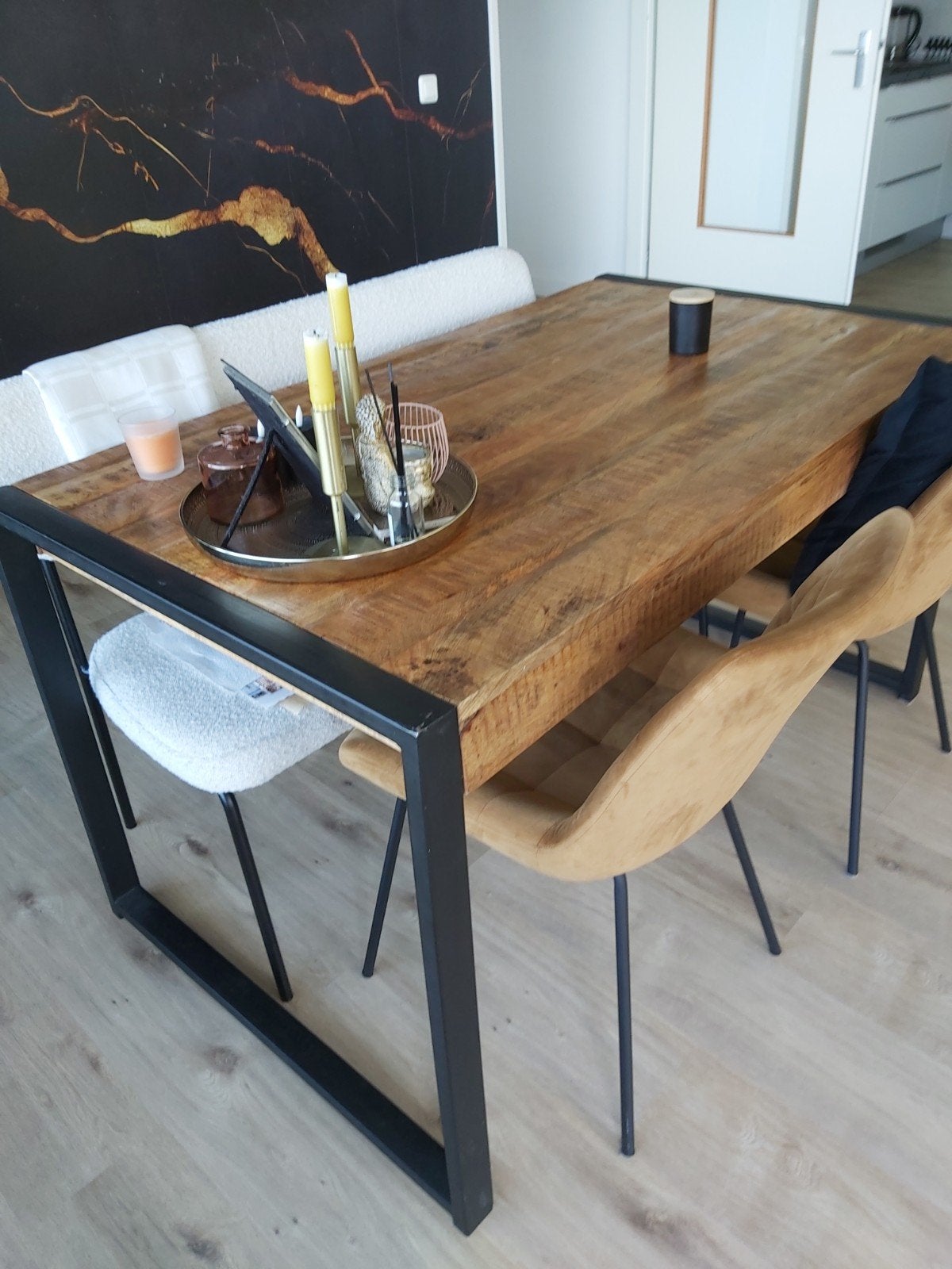 eetkamer tafel, 100 tot 150 cm, Zo goed als nieuw, Rechthoekig, 50 tot 100 cm