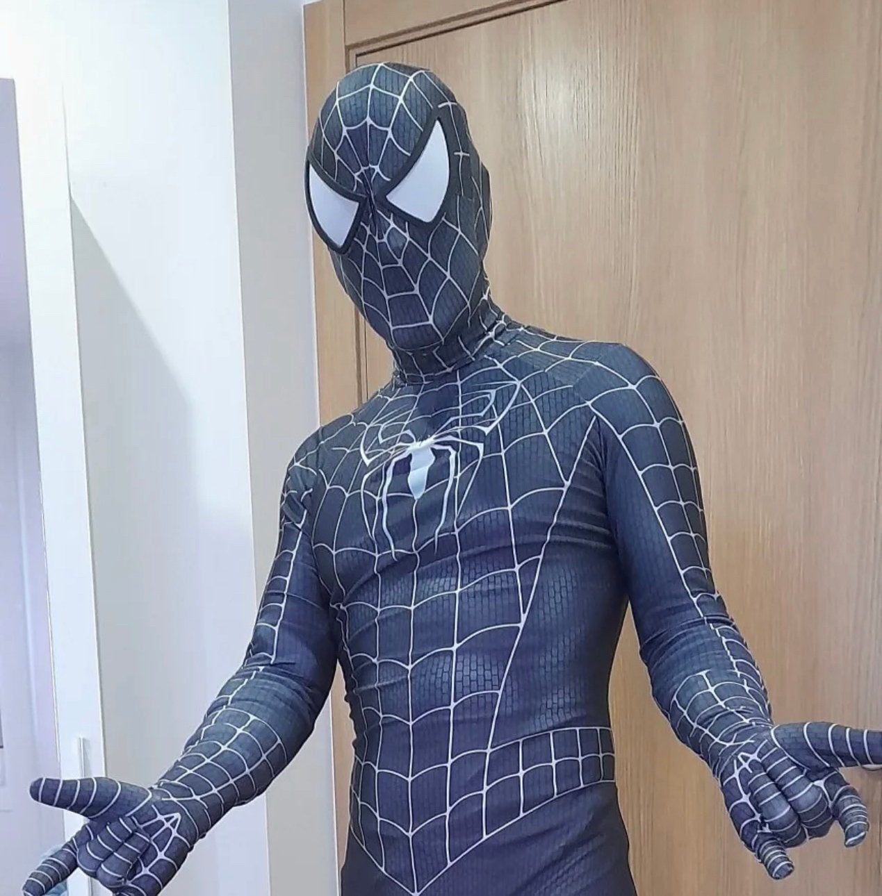 Zwart Spider-Man Kostuum - unisex - carnaval - halloween, Ophalen of Verzenden, Nieuw, Overige typen