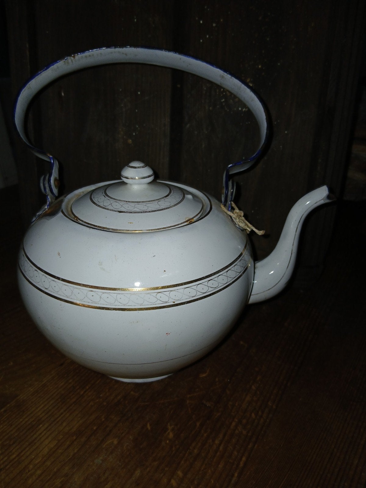Antieke emaille theepot, Ophalen of Verzenden