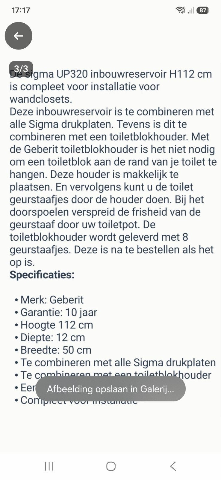 geberit up320 inbouwframe Nieuw, Ophalen, Nieuw, Toilet