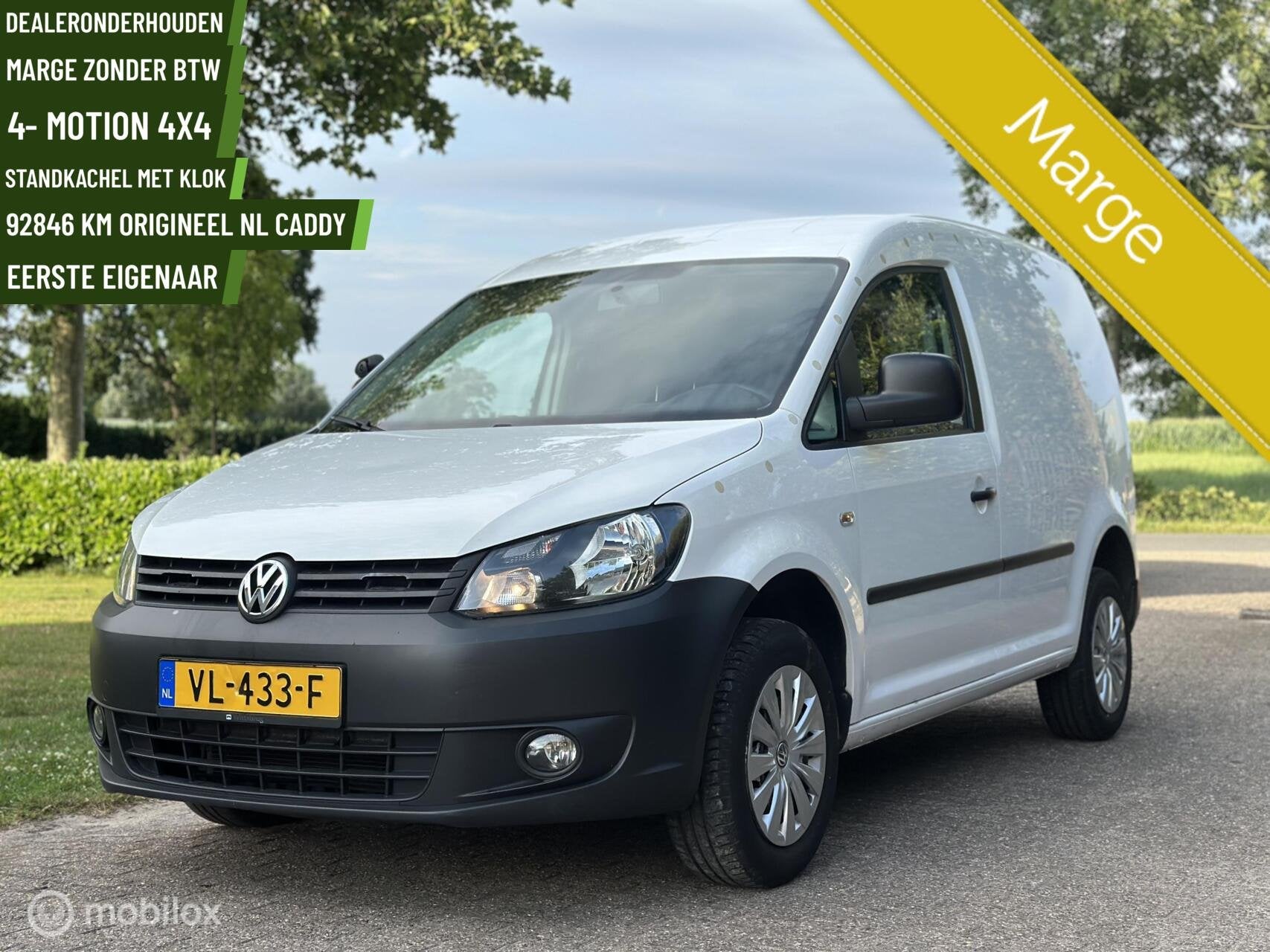Volkswagen Caddy 2.0 TDI 4Motion 92834km 110 PK 6 bak MARGE, Euro 5, Stof, Gebruikt, 4 cilinders