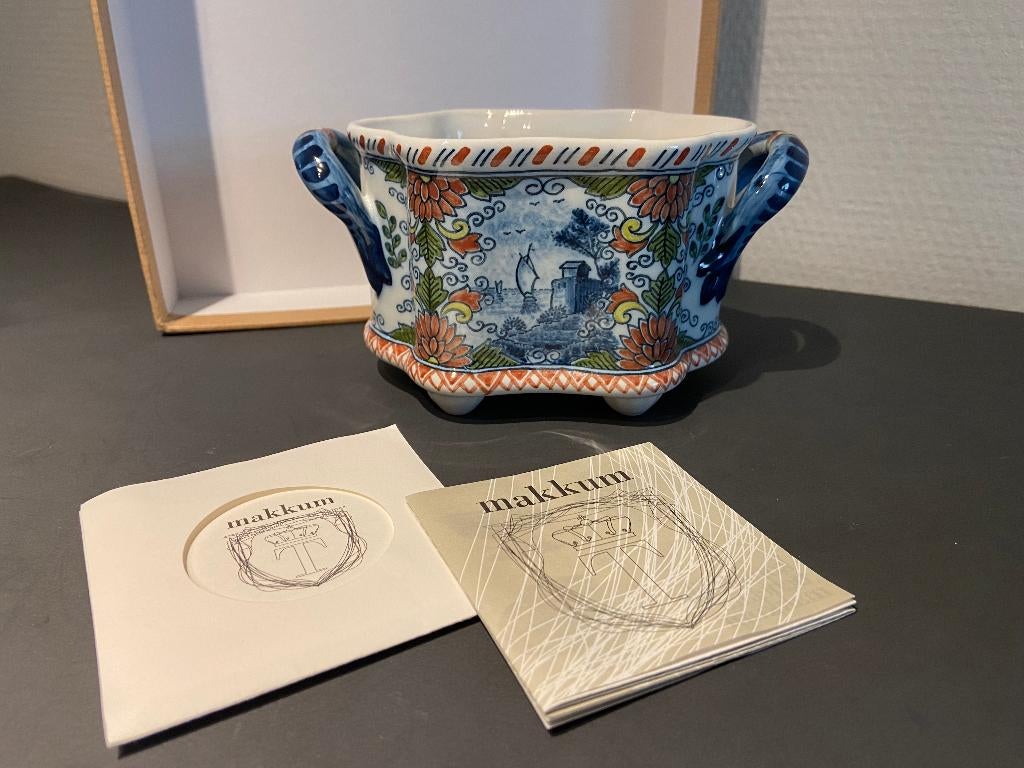 Royal Makkum Flower Pot Color incl certificate, Antiek en Kunst, Ophalen of Verzenden