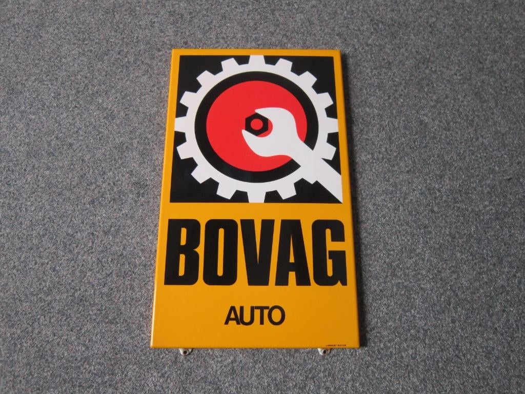 BOVAG EMAILLE RECLAMEBORD, Verzamelen, Merken en Reclamevoorwerpen, Ophalen, Gebruikt, Reclamebord
