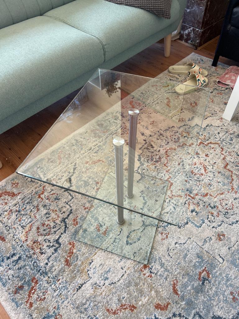 Glazen bijzettafel, Minder dan 55 cm, Gebruikt, Glas, Modern