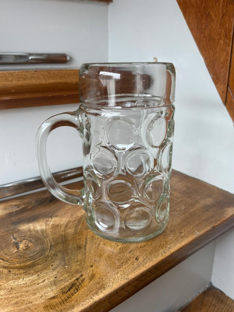 Bierpul blanco glas 1L, Verzamelen, Ophalen of Verzenden, Zo goed als nieuw, Bierglas