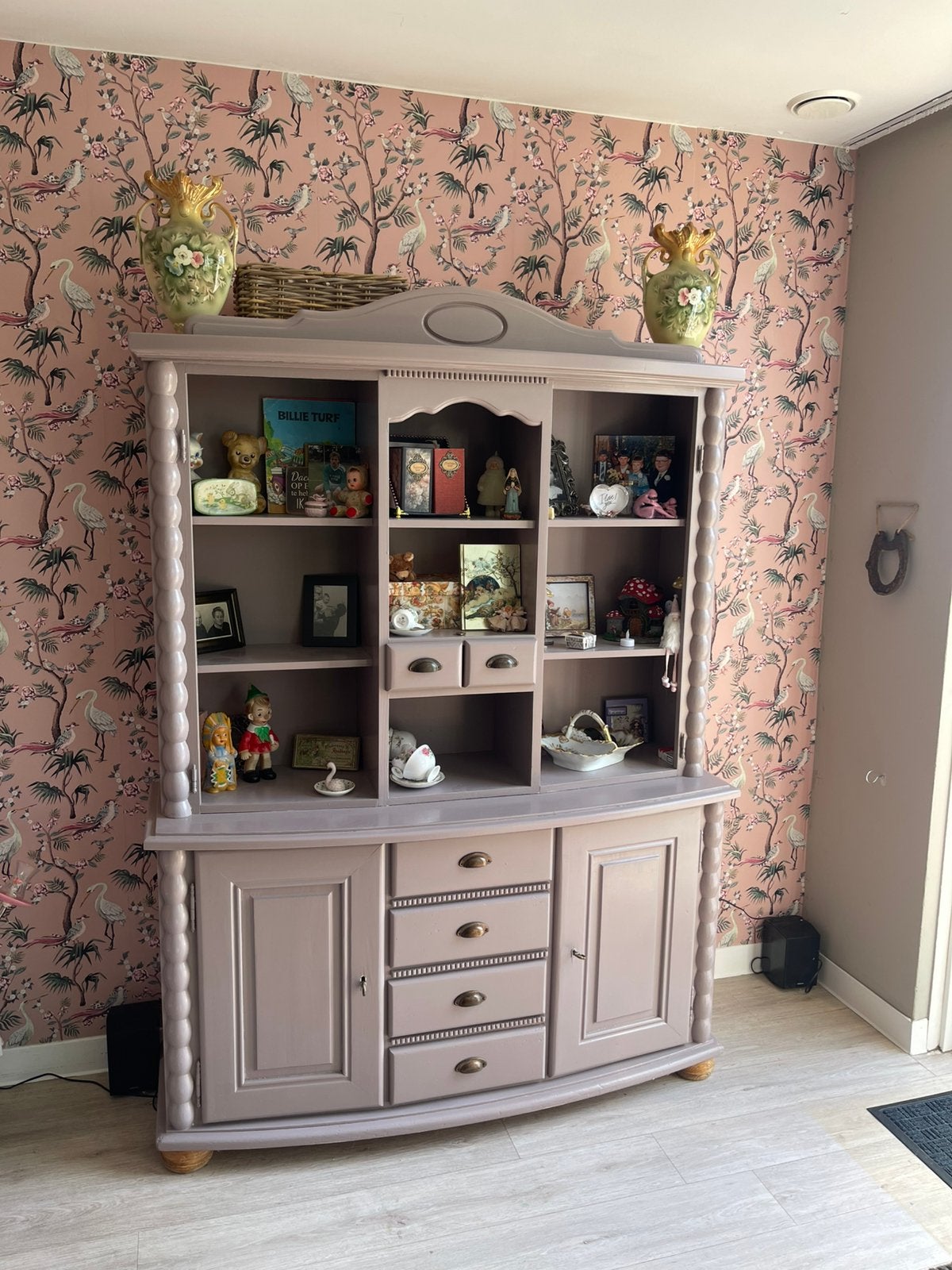 Brocante buffetkast, Huis en Inrichting, Kasten | Buffetkasten, Ophalen, Zo goed als nieuw, 25 tot 50 cm, 200 cm of meer