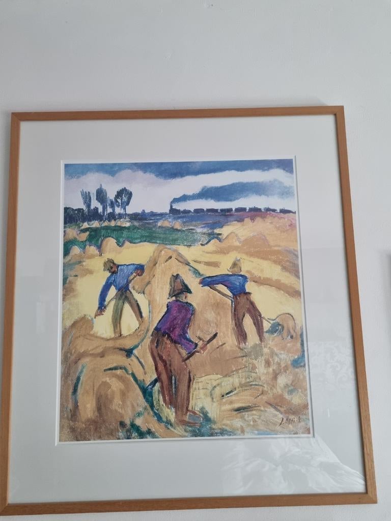 Koppermaandagprent: Jan Altink 2002 Arbeiders op het land, Antiek en Kunst, Ophalen of Verzenden
