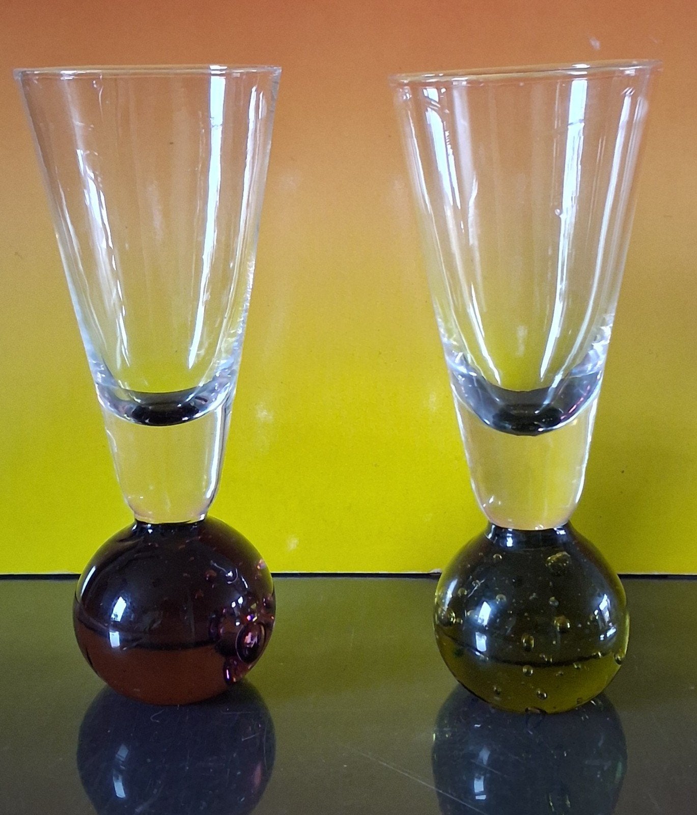 Shotglaasjes. Ca '90. 2 stuks.  11.5 cm., Ophalen, Zo goed als nieuw, Overige typen