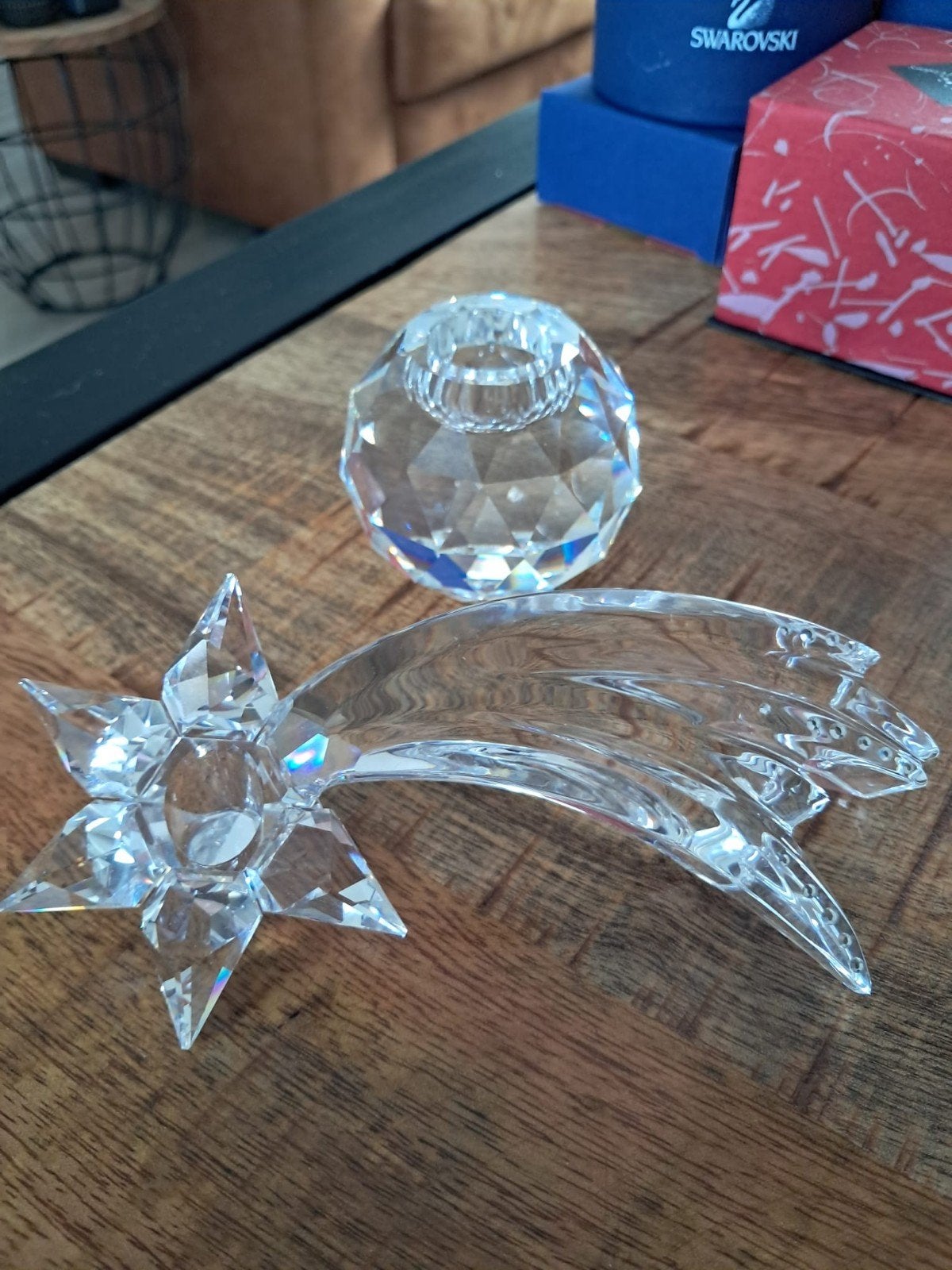 Swarovski Arreslee met 2 kandelaars, Ophalen of Verzenden, Zo goed als nieuw, Huisaccessoire