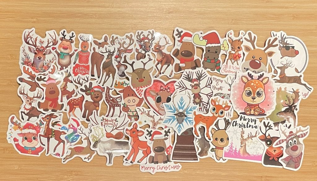 Rendier, kerst, rudolf stickers, Verzenden, Nieuw