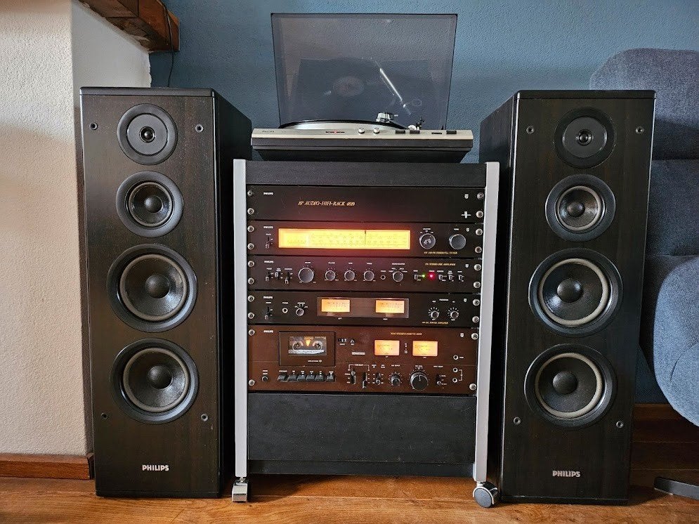 Philips HiFi  Set Vintage Black Tulip, compleet met Boxen., Philips, Gebruikt, Losse componenten, Ophalen