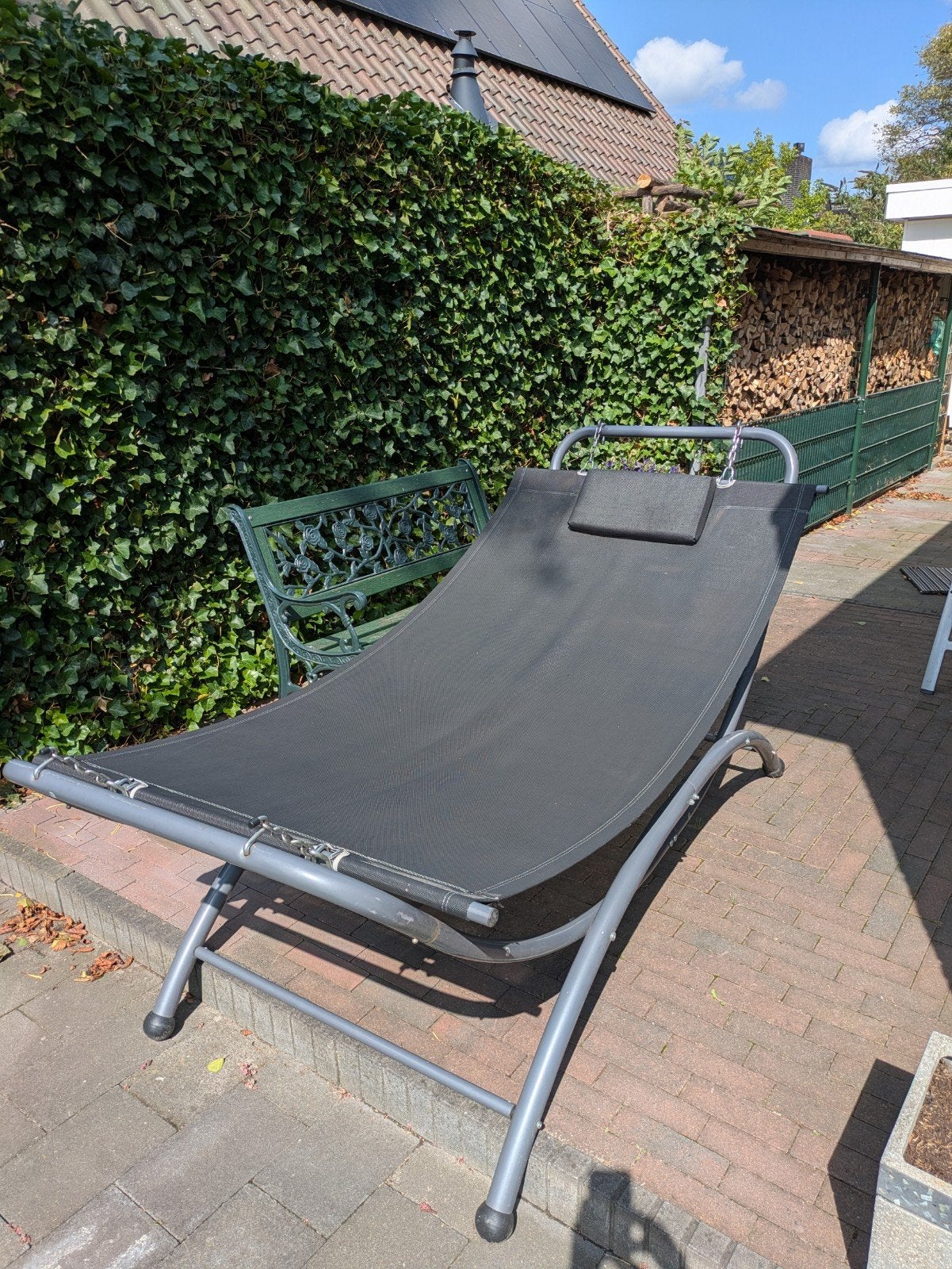 Comfortabele hangmat met standaard - zwart, Ophalen, Gebruikt, Met standaard, Eenpersoons