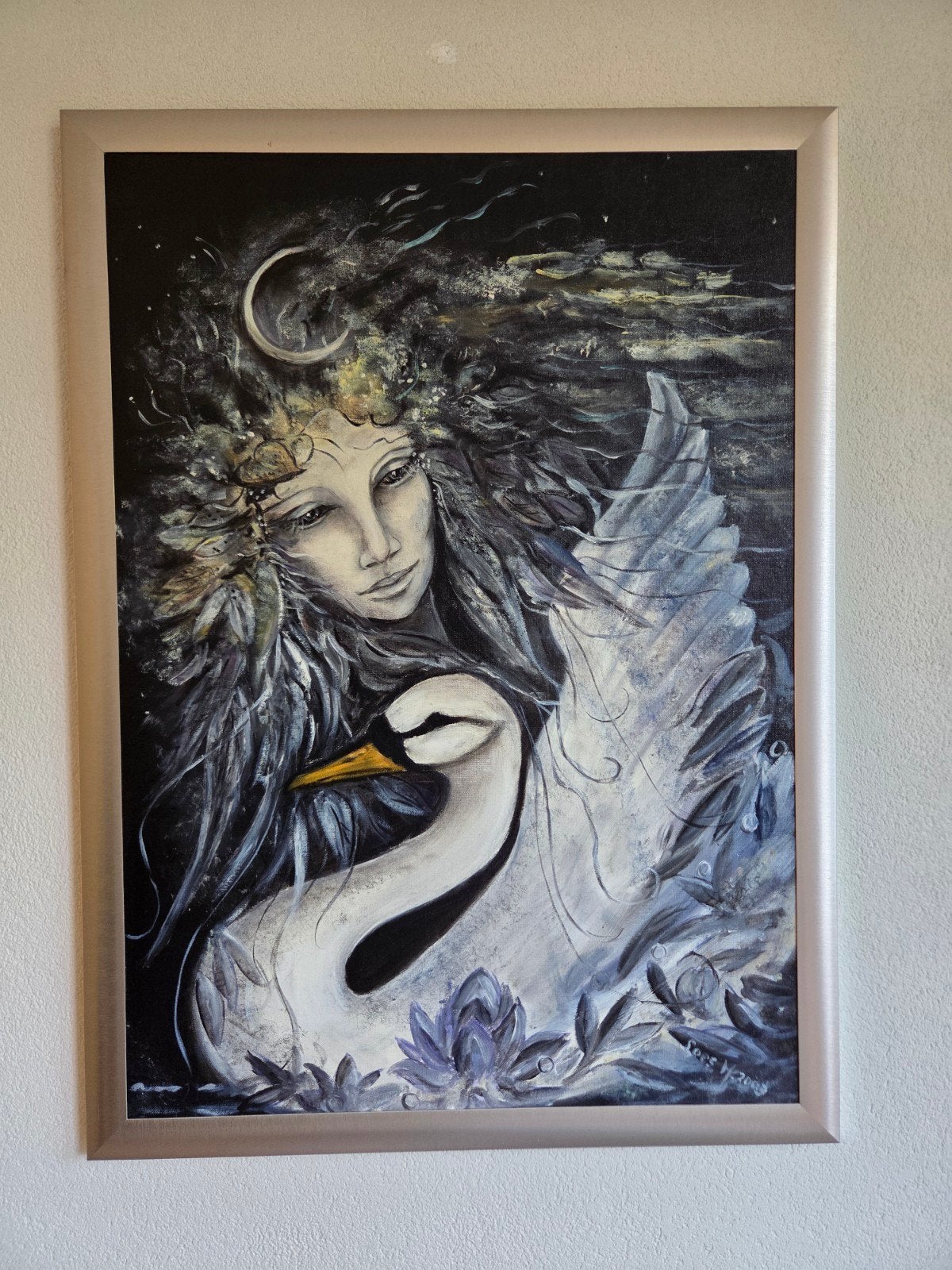 Schilderij, Antiek en Kunst, Ophalen, Ingelijst, Textiel, Figuren