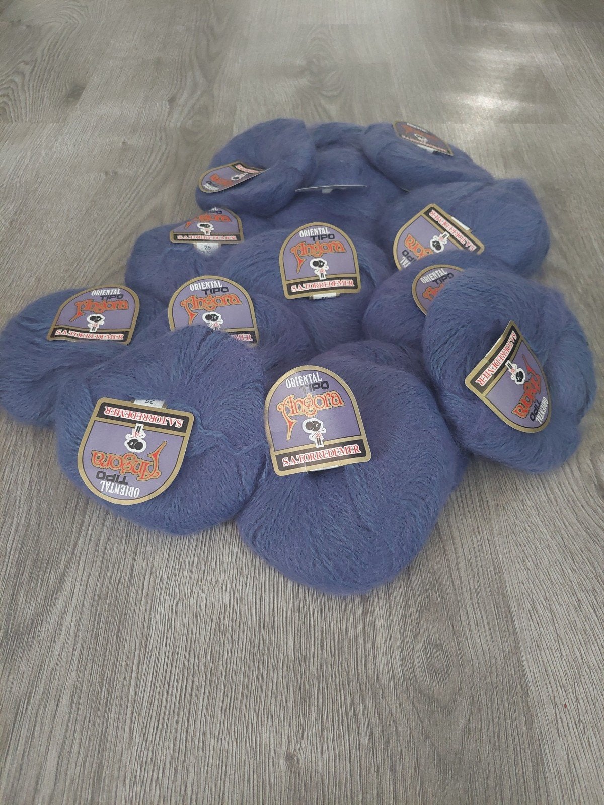 12 bollen Mohair/ Angorawol paars/lila, Verzenden, Nieuw, Breien of Haken, Wol of Garen