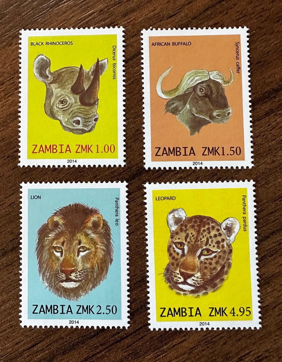 Zambia 2014 Dieren Koppen Postfris Postzegels, Ophalen of Verzenden, Zambia, Postfris
