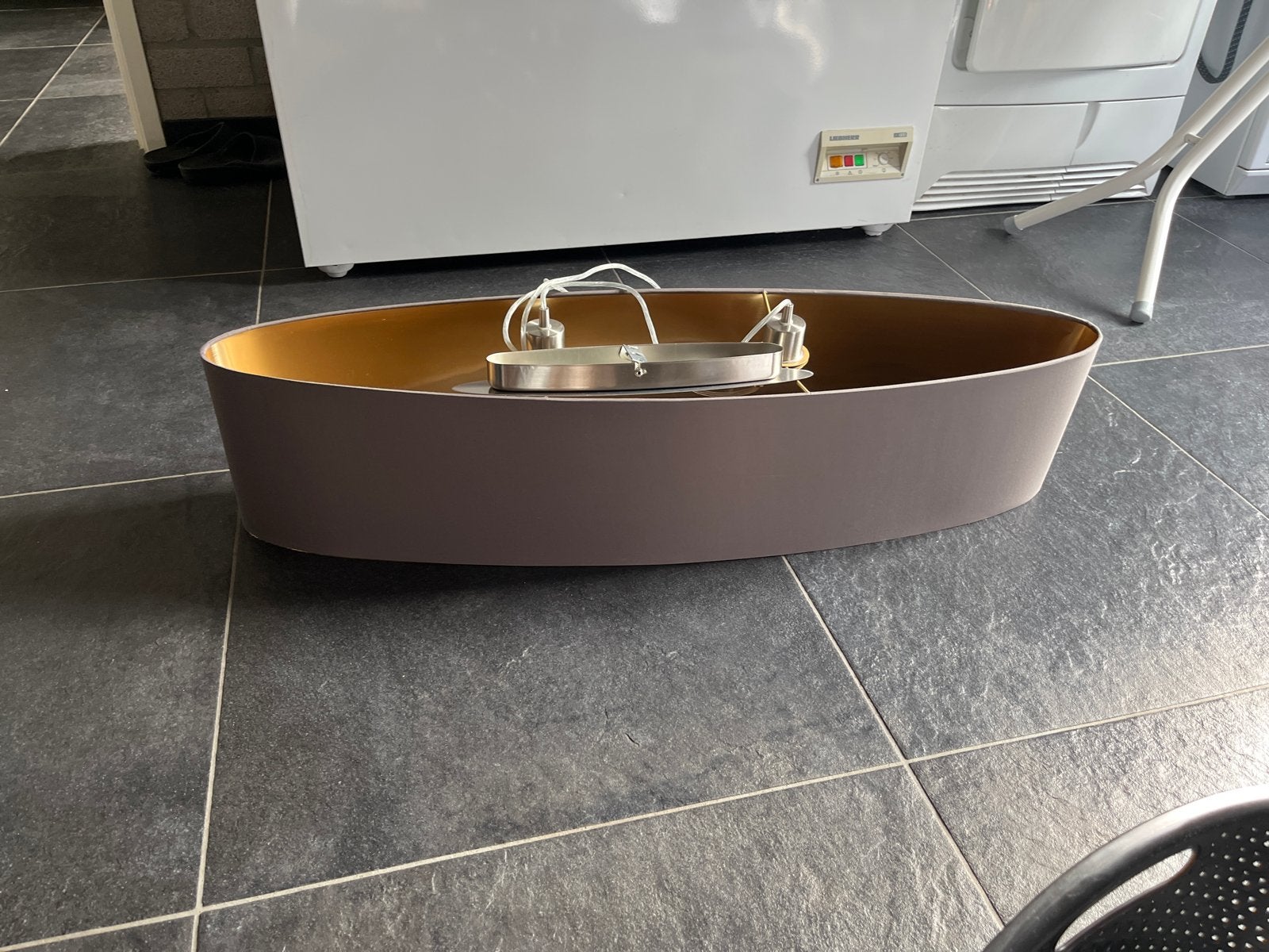 EGLO Maserlo Hanglamp - Grijs/Goud - Nieuw met klein deukje, Ophalen of Verzenden, Zo goed als nieuw, Metaal, E27 (groot)