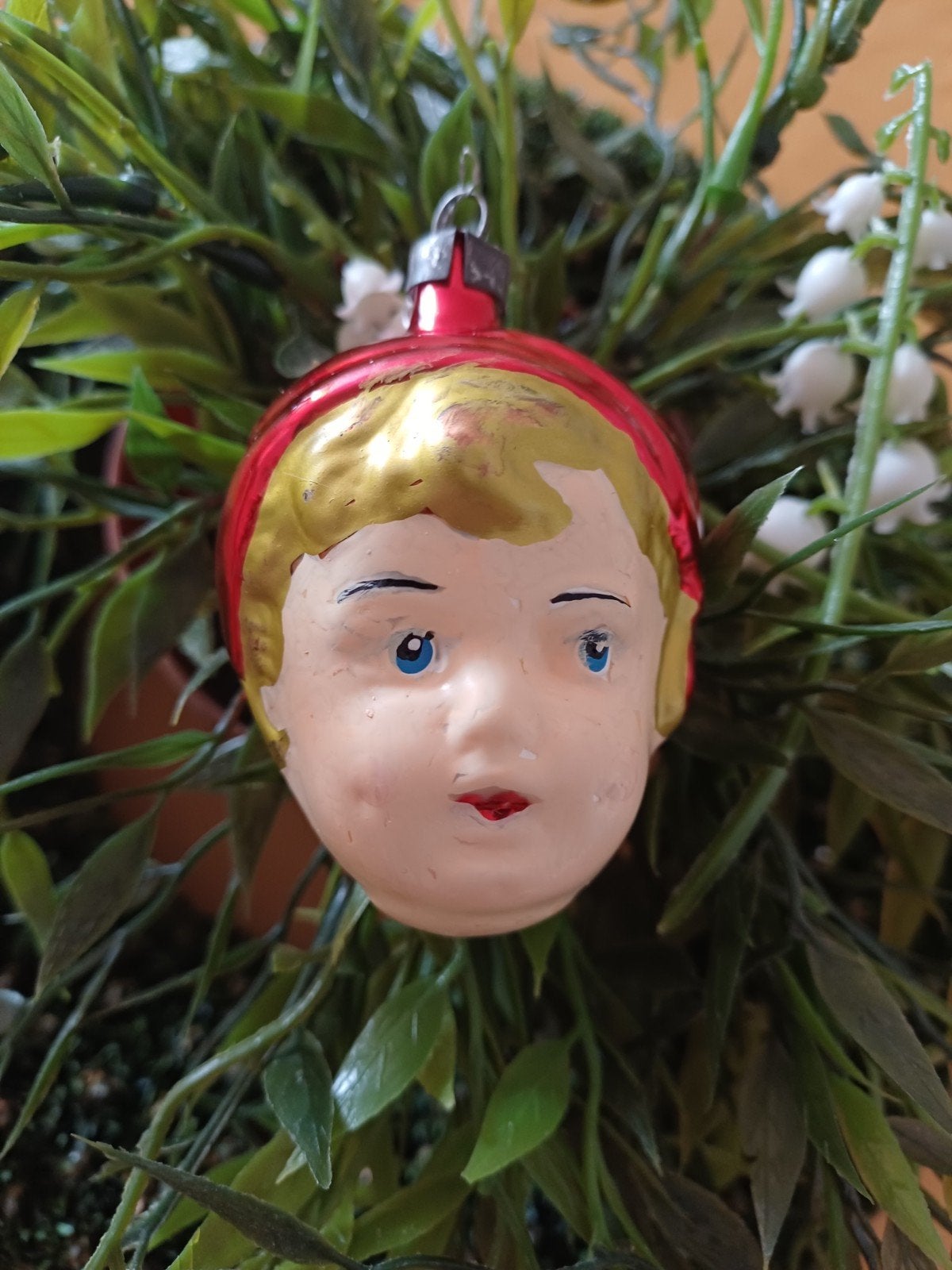 vintage kerstbal van glas, Ophalen of Verzenden
