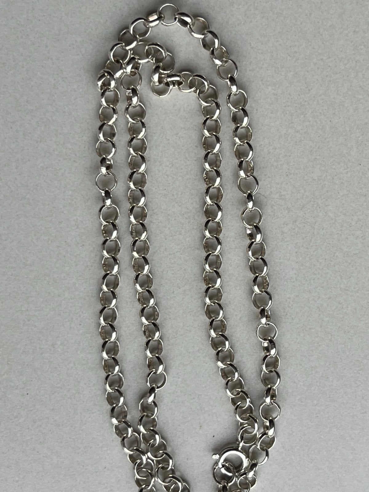 Grove zilveren Jasseron collier - 50 cm, Sieraden, Tassen en Uiterlijk, Verzenden, Zo goed als nieuw, Zilver, Zilver
