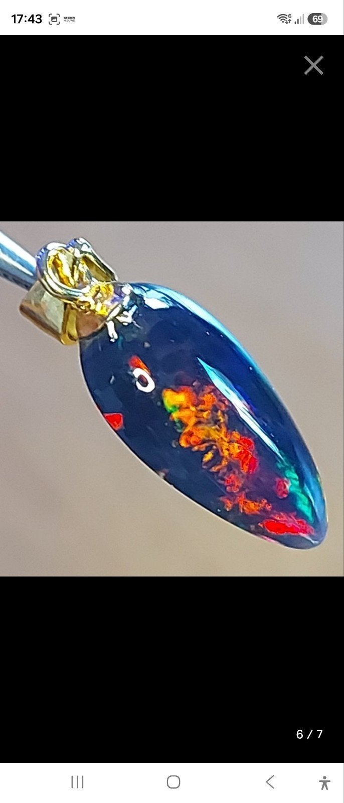 Ethiopische zwarte opaal hanger, 2,08 ct, op goud-verguld, Overige voorstellingen, Zwart, Nieuw, Ophalen of Verzenden