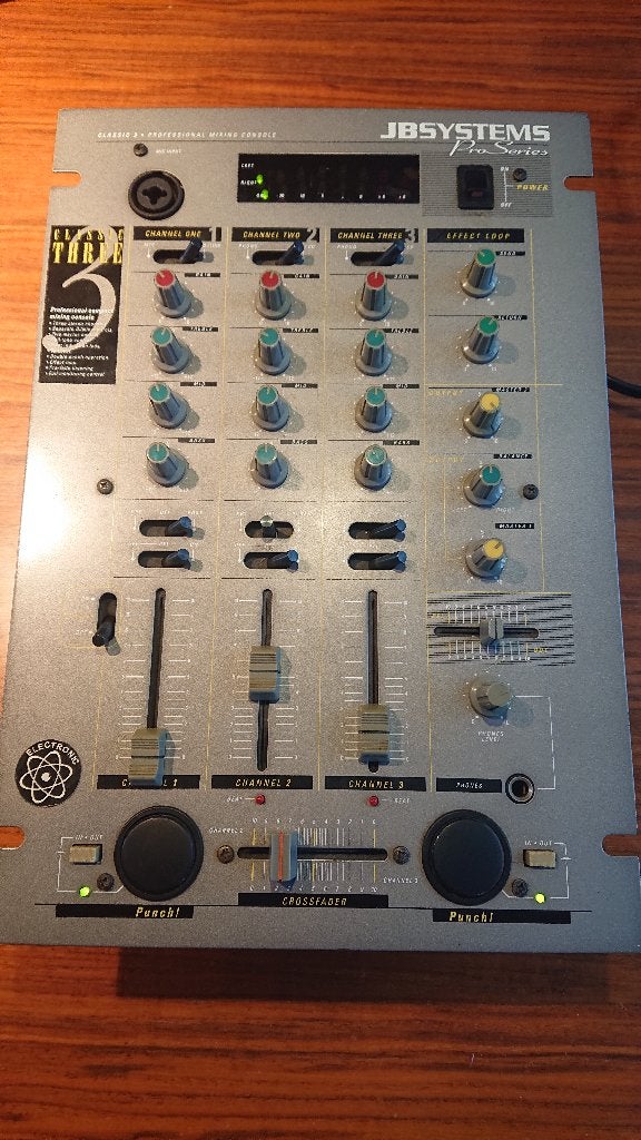 JB Systems Classic 3 DJ Mixer - 3 kanalen, Ophalen of Verzenden, Gebruikt, Minder dan 5 kanalen, Microfooningang