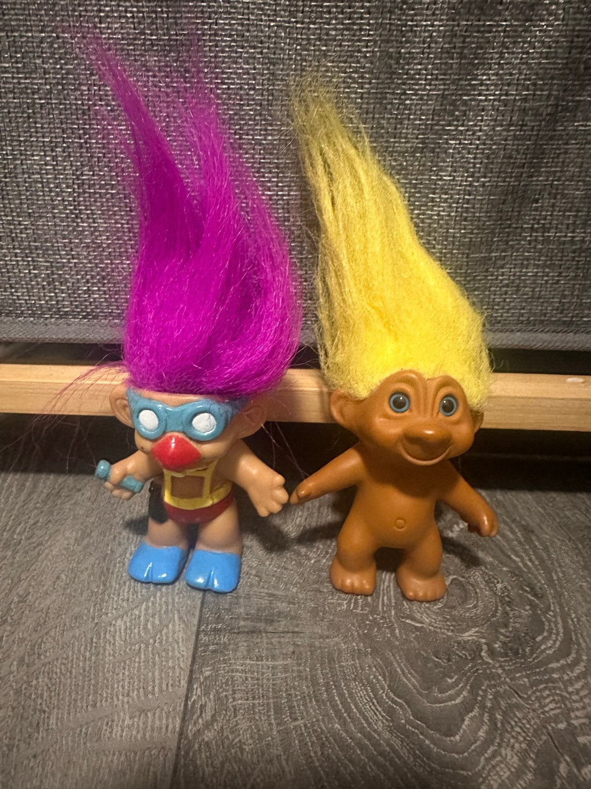 Twee vintage Troll poppen - jaren '90 en onbekend, Ophalen of Verzenden, Gebruikt