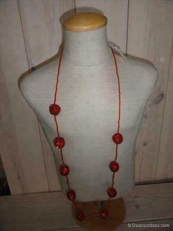 Rode lange ketting Manouk, nieuw., Ophalen of Verzenden, Nieuw, Rood