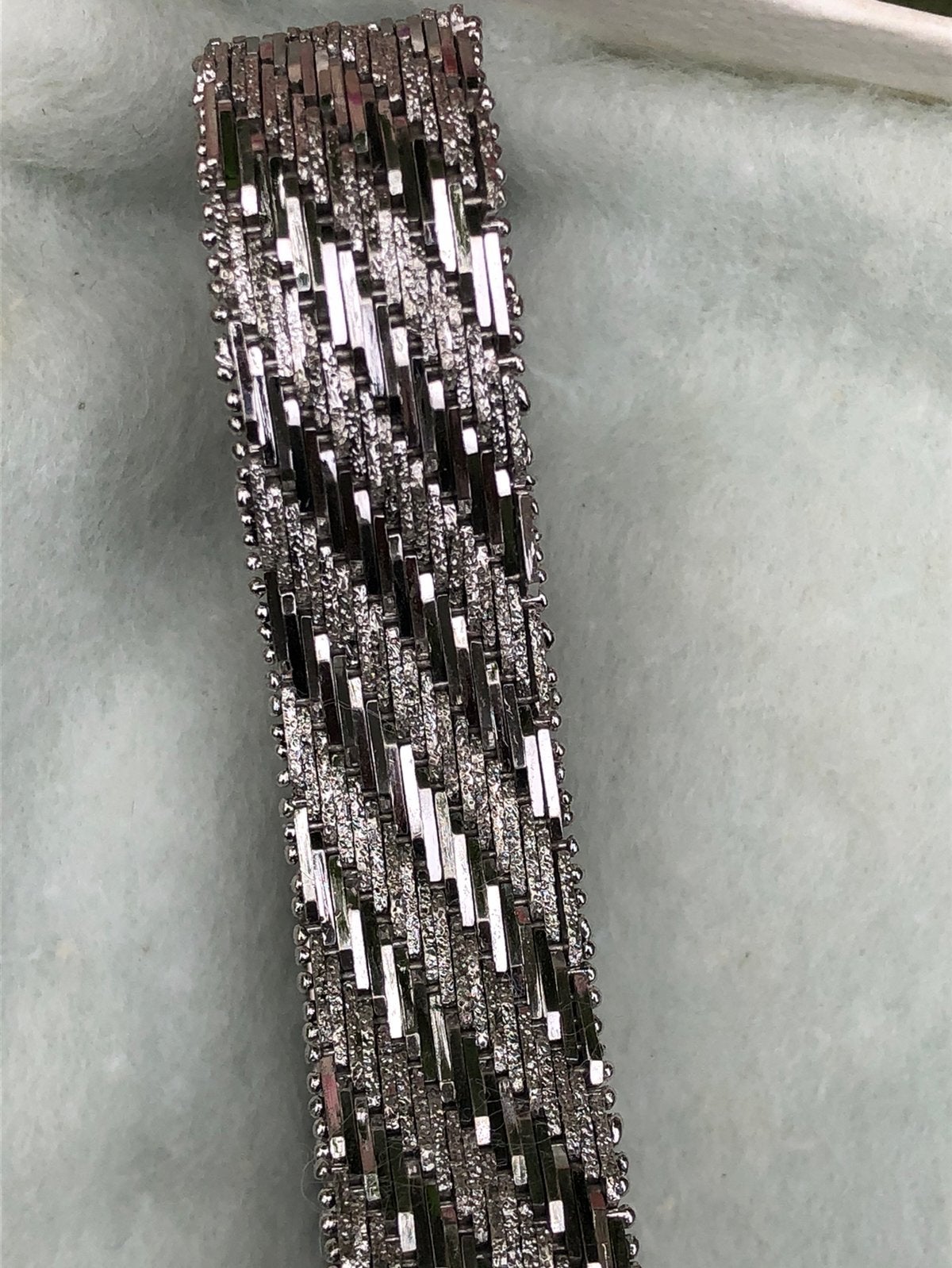 Armband Unieke Italiaanse 1960  Haring Bone Zilver, Ophalen, Zo goed als nieuw, Zilver, Zilver