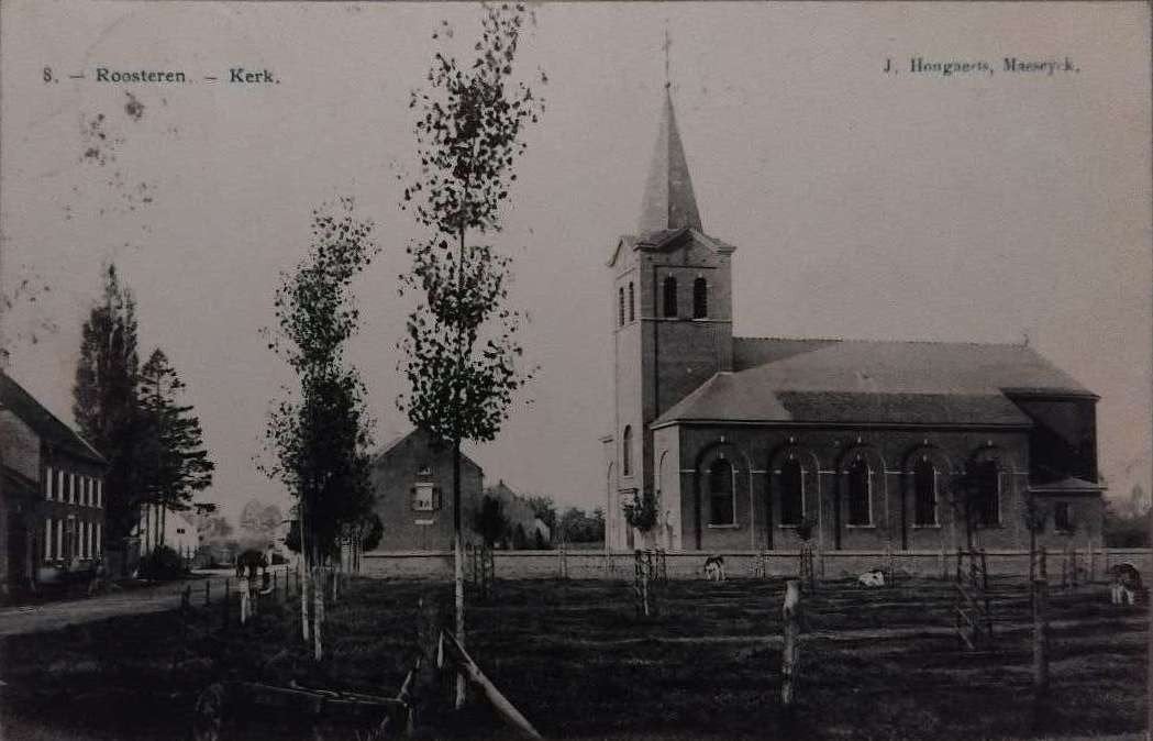 Kerk Roosteren (Limburg) – Gelopen 1913 Stempel Eisden, Ophalen of Verzenden, Voor 1920, Gelopen, Limburg