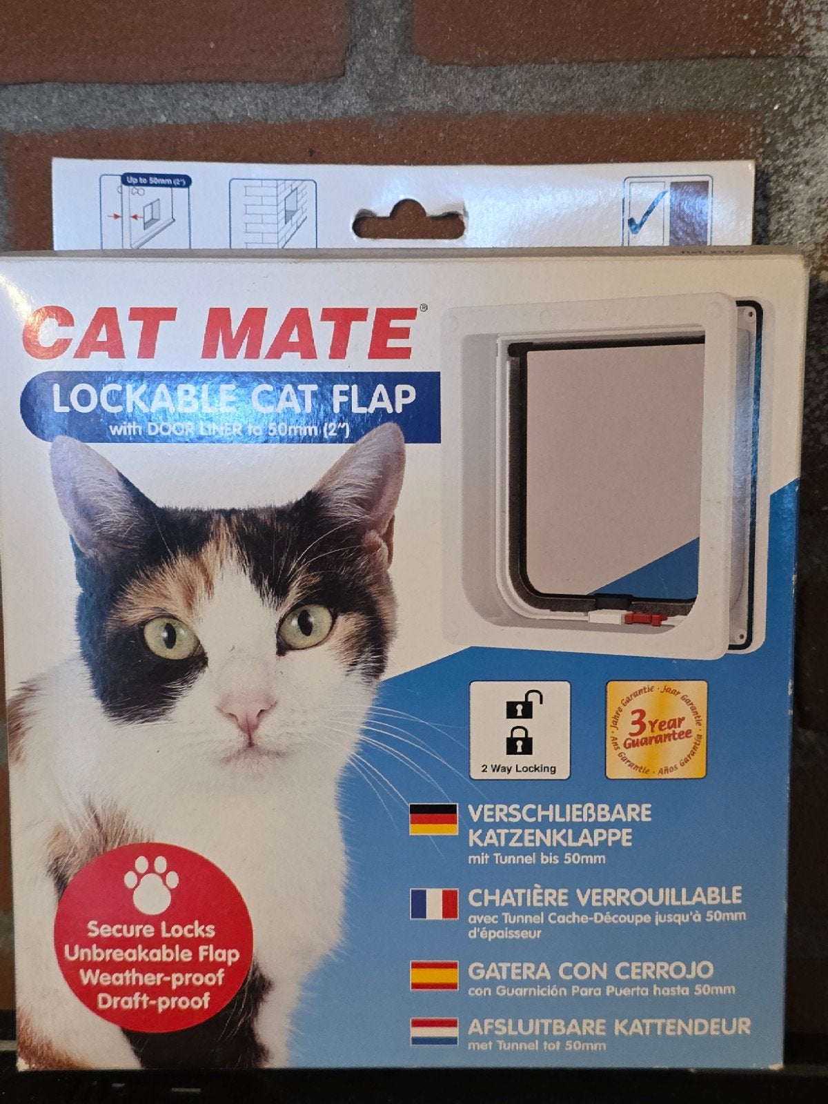 wit kattenluik voor deur tot 50mm, Ophalen of Verzenden, Nieuw