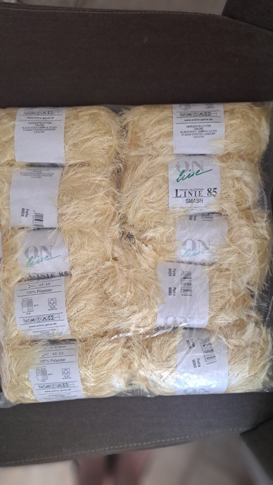 Linie Smash pakket geel - 10 bollen 100% Polyester, Ophalen of Verzenden, Nieuw, Breien of Haken, Wol of Garen