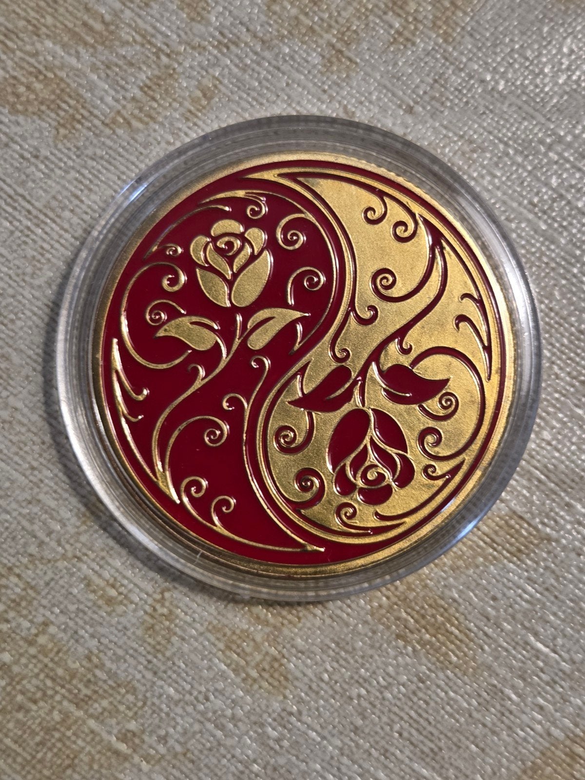 Yin Yang Roos Munt - Decoratieve Collectie, Ophalen of Verzenden, Overige typen