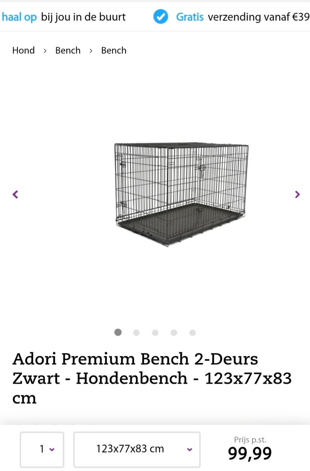 honden bench ZO SNELMOGELIJK, Ophalen