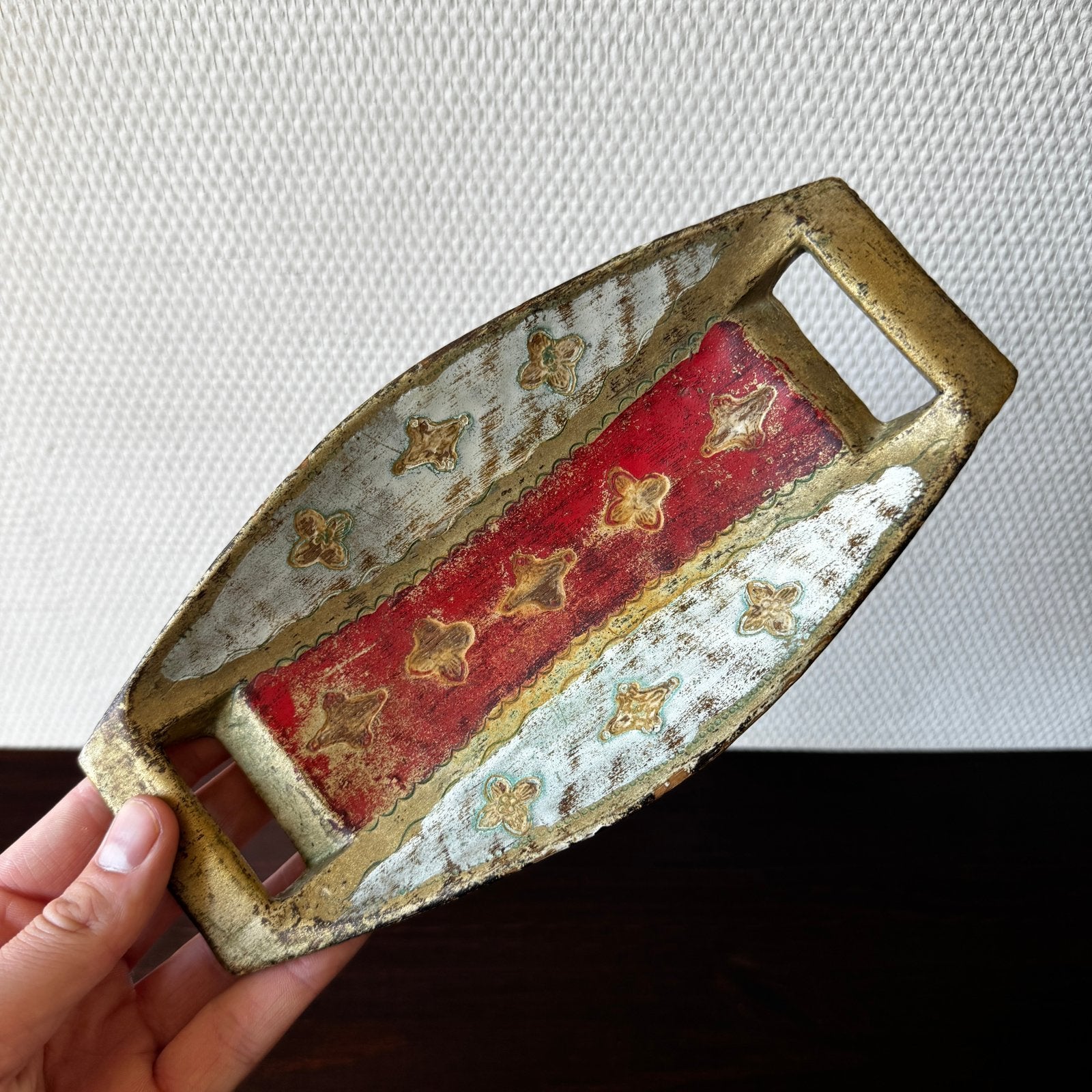 Vintage Houten Venetiaans Schaaltje, Floretijns Decor, 60s, Ophalen of Verzenden