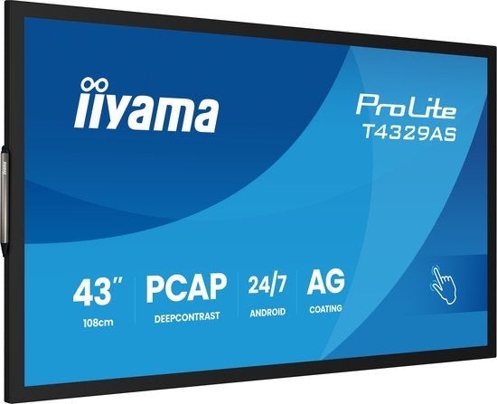 iiyama ProLite T4329AS-B1AG - 43 inch 4K Touchscreen USB-C, Overige merken, LED, Info@novadisplays.nl, 50 Hz