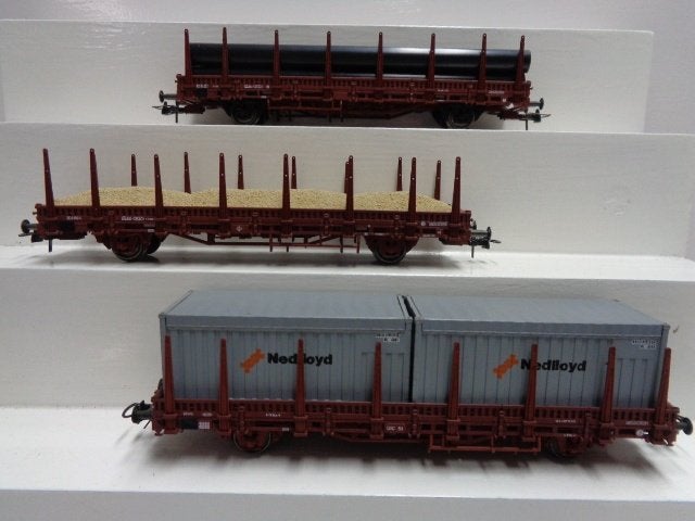 ROCO 3x beladen rongenwagen NS (H0)., Hobby en Vrije tijd, Modeltreinen | H0, Gelijkstroom, Wagon, Ophalen of Verzenden, Roco