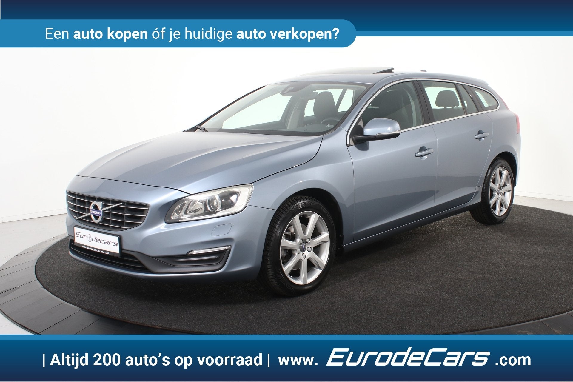Volvo V60 1.5 T3 Polar+ *Leer*Navigatie*Schuifdak*Stoelverwa, 4 cilinders, Automatische klimaatregeling, Blauw, Leder en Stof