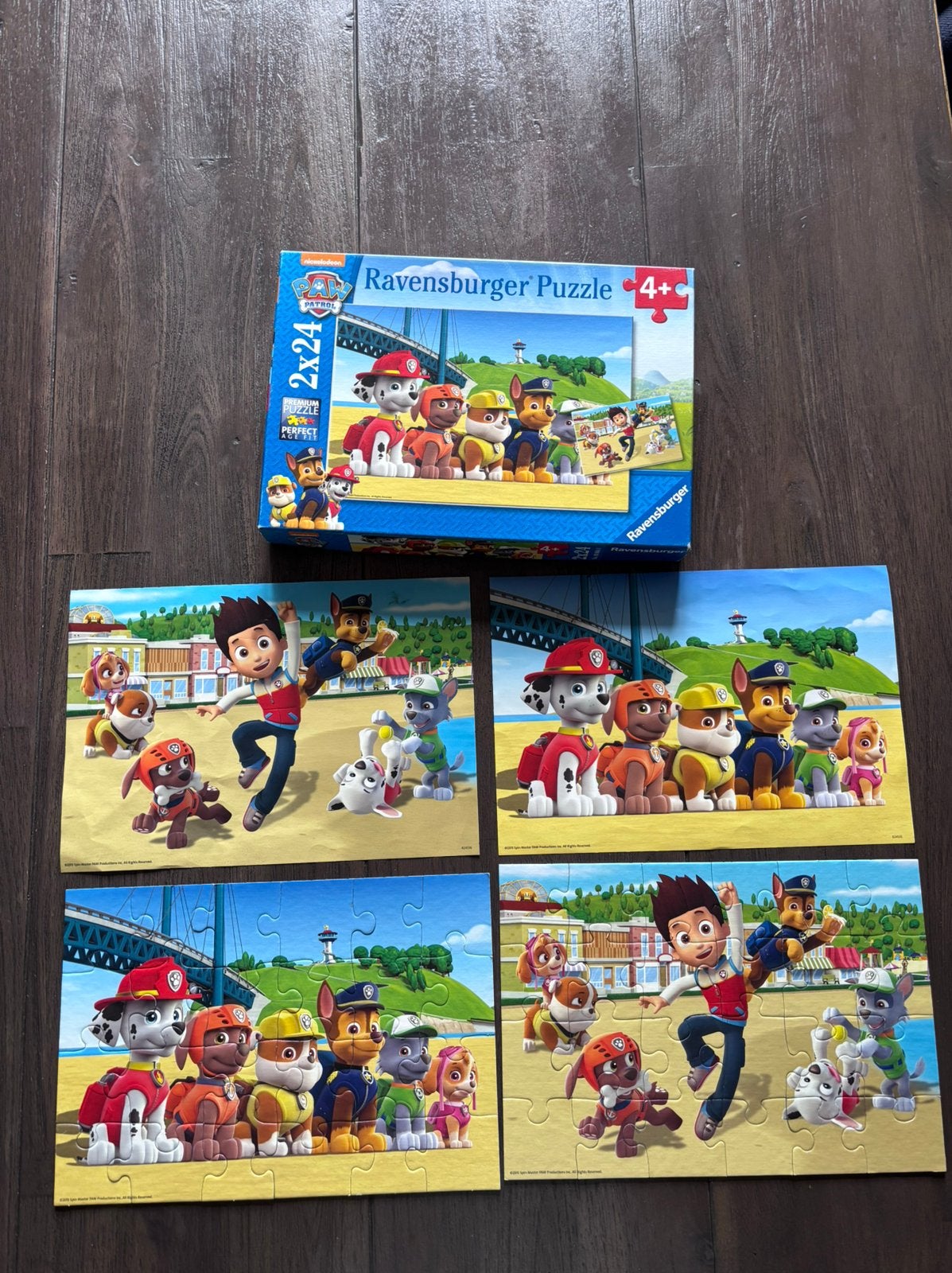 Paw Patrol 2 puzzels 24 stukjes, Ophalen of Verzenden, 10 tot 50 stukjes, Zo goed als nieuw, 2 tot 4 jaar