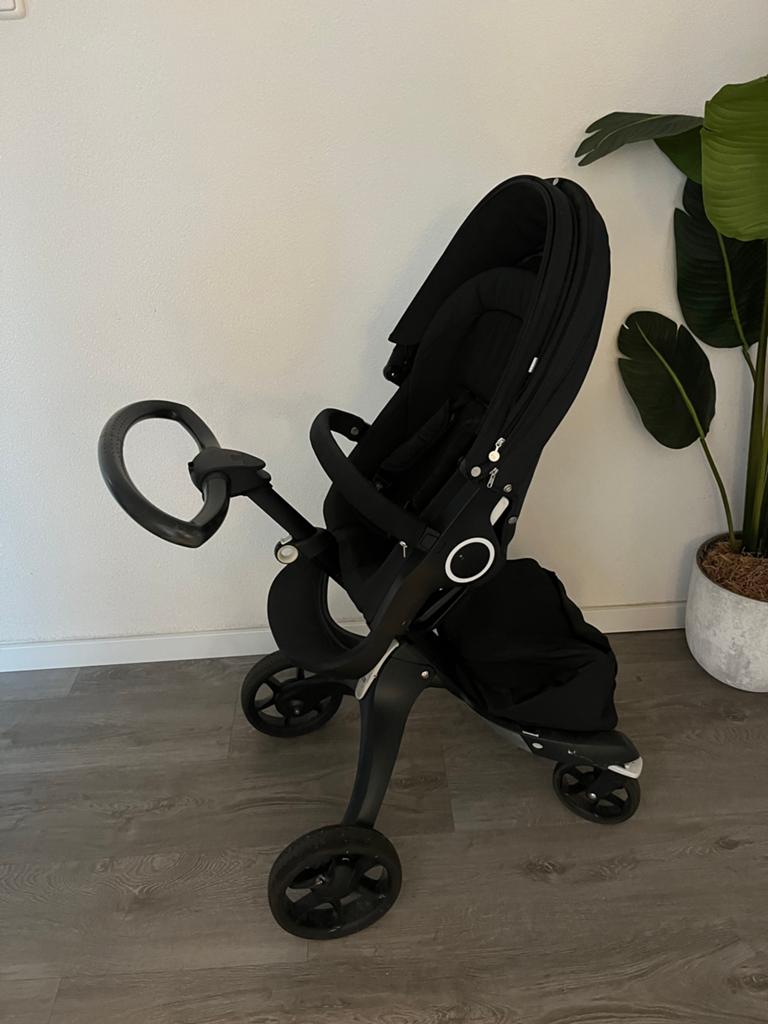 Stokke Xplory Kinderwagen - Compleet Zwart, Gebruikt, Verstelbare duwstang, Ophalen, Kinderwagen