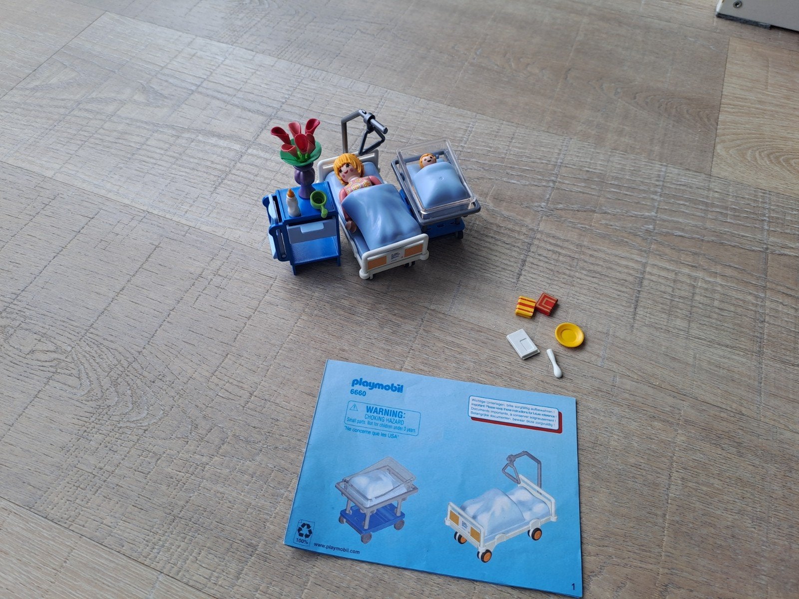 Playmobil 6660 Ziekenhuiskamer met babybedje, Kinderen en Baby's, Ophalen of Verzenden, Gebruikt, Jongen of Meisje