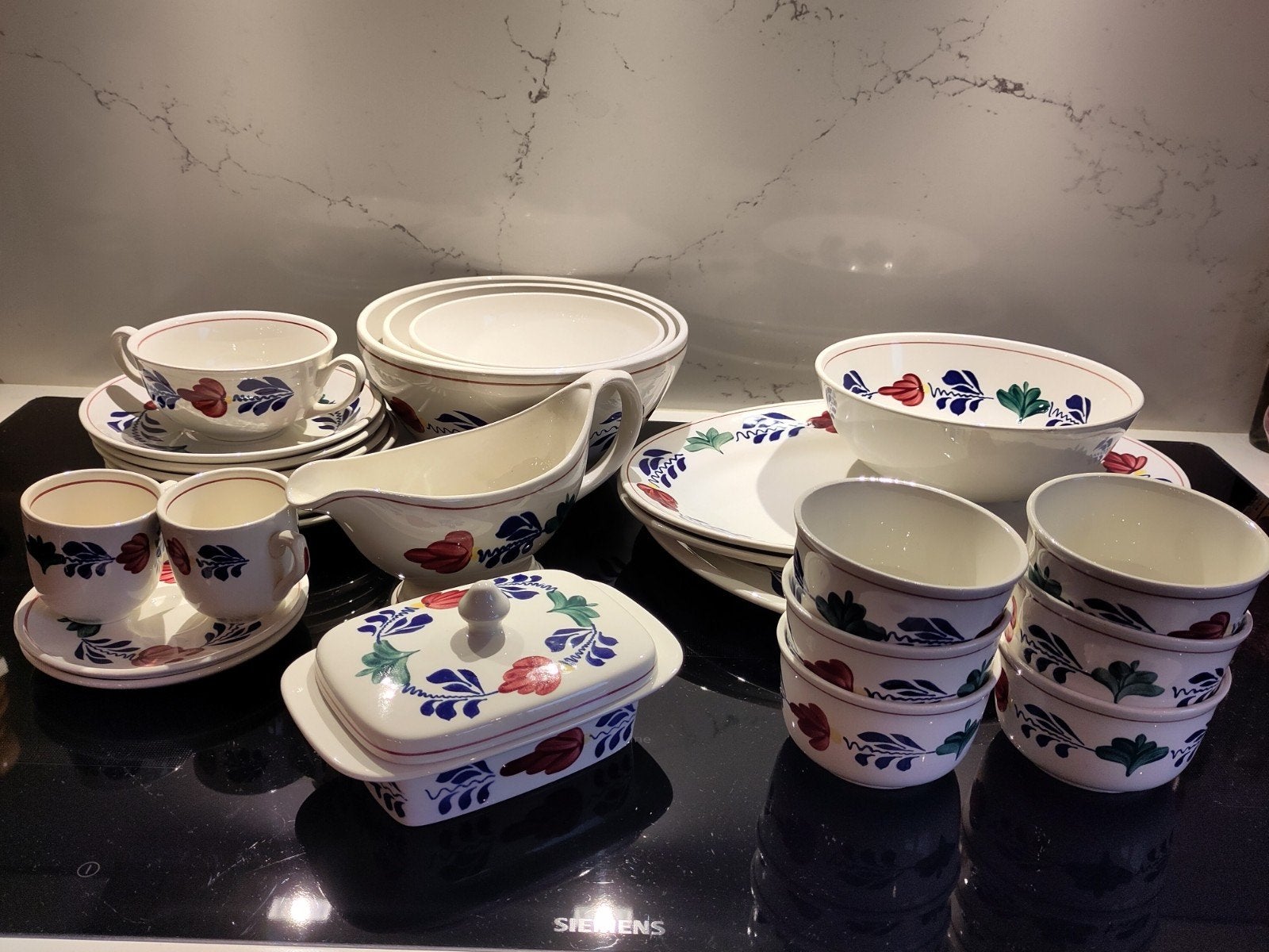 Boerenbont servies, Ophalen