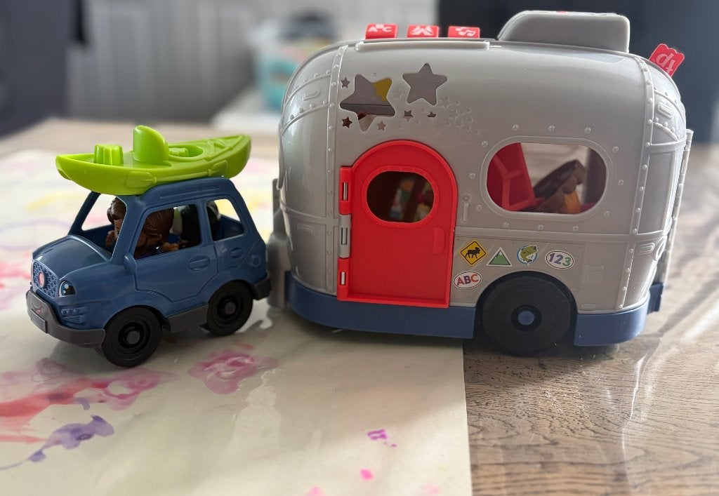Fisher price auto met caravan, Ophalen, Zo goed als nieuw, Auto of Voertuig, Met licht