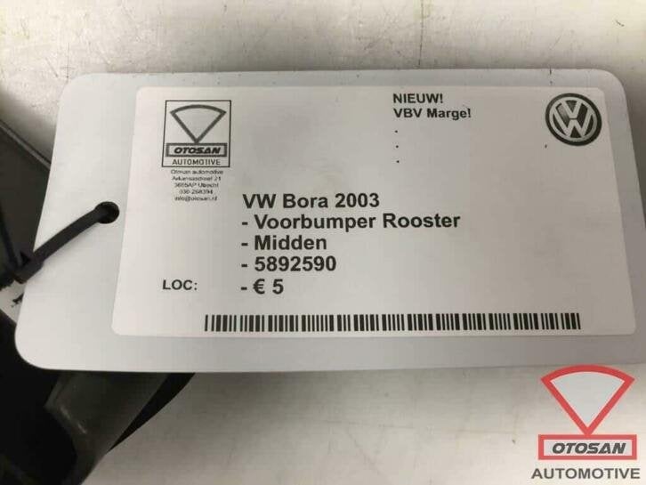 vw bora 2004 voorbumper rooster midden nieuw! 5892590, Auto-onderdelen, Volkswagen, Volkswagen AG, Nieuw, Bumper
